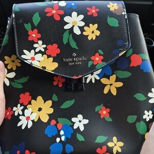kate spade Black Floral Backpack with Multicolor Flowers